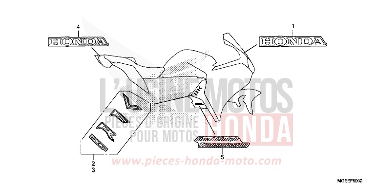 MARQUE (1) de VFR1200F Méca CANDY PROMINENCE RED (R342) de 2015